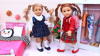 AG sister dolls story about school morning routine - PLAY DOLLS