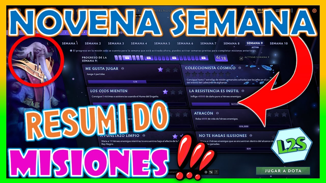 GUIA DE MISIONES SEMANA 9 BATTLE PASS LABERINTO DE AGHANIM DOTA 2 