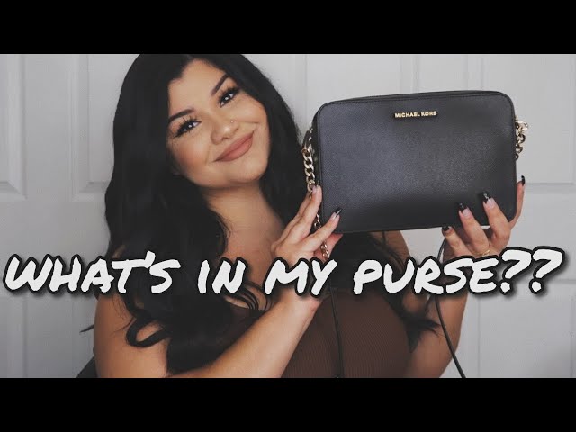 MICHAEL KORS Jet Set Crossbody Review - What Fits Inside - What's In My Bag  - Large Saffiano Leather 