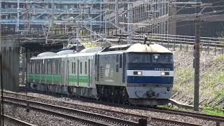 【JR東向け新型ﾊｲﾌﾞﾘｯﾄ】JR貨物EF210-171号機牽引 JR東日本HB-E220系甲種輸送 JR京都線・高槻付近にて