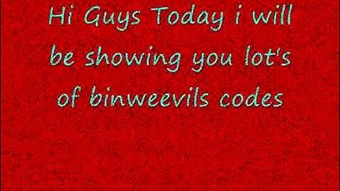 Brand New Binweevil codes for 2012-2013
