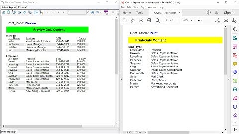 DataLink Viewer: Switch Report Layout & Content  when Printing.