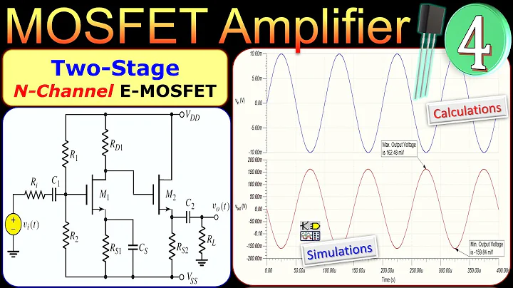 Two-Stage MOSFET Amplifier 🌟 N-Channel E-MOSFET 🌟 Calculations & SPICE Simulations 💡 Example 4