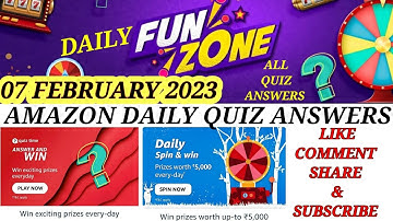 7 February 2023 | Amazon fun zone daily quiz Answers today | all Quiz Answers | @gkpackages7119