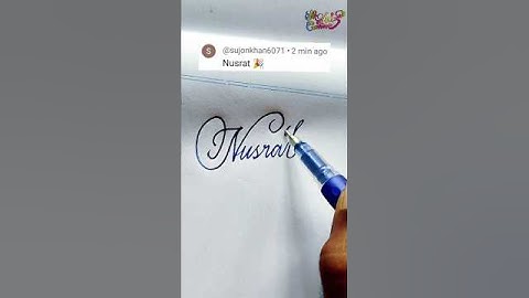 stylish name | Nusrat | sk cursive art | how to make a stylish name | stylish signature