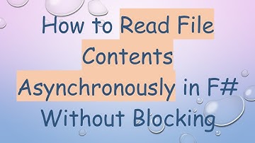 How to Read File Contents Asynchronously in F- Without Blocking