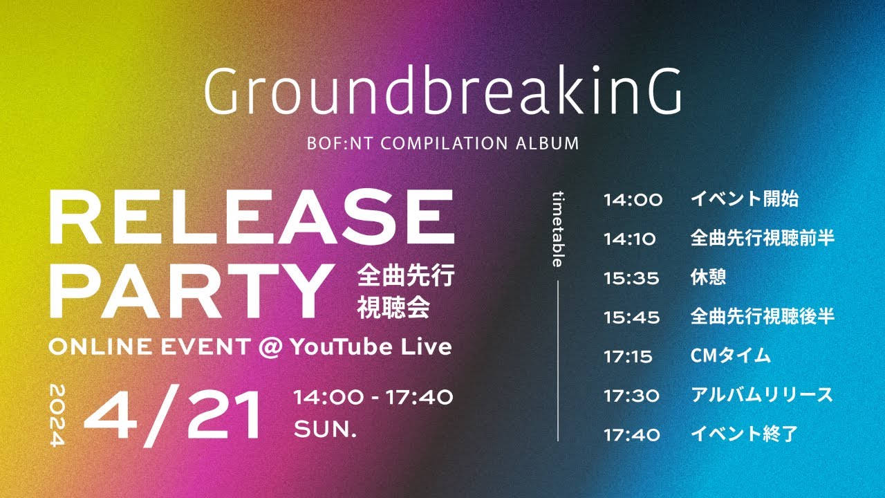 GroundbreakinG -BOF:NT COMPILATION ALBUM- RELEASE PARTY