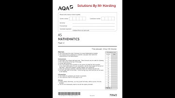 AQA - AS-Level Mathematics - Paper 2 – June 2021 - Solutions By Mr Harding