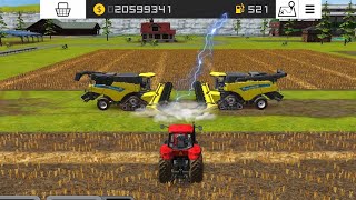 wheat harvesting with new holland harvester in farming simulator 16 game play ||