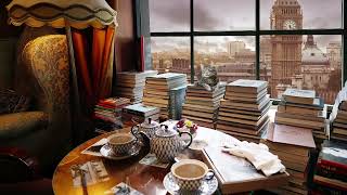 London Bookshop Cafe Ambience ♫ English Tearoom, Coffee Shop Sounds & Relaxing Jazz Music