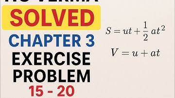 HC Verma Solutions | Chapter 3 Exercise Problems 15–20 | Full Step-by-Step Explanation