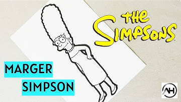 How To Draw MARGE SIMPSON l Step By Step
