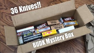 BUDK 36 mystery pocket knife box!  Worth $100?