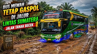 Bus ALS 388 Trabas Jalanan Tanah Di Jalur Lintas Sumatera | Bussid screenshot 1