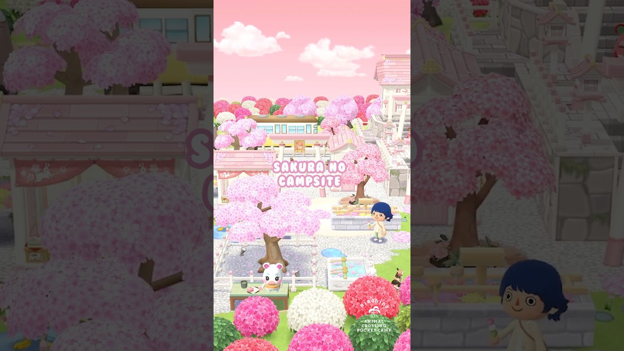 白うさぎ神社🐇キャンプ場レイアウト #ポケ森 #acpc #ポケ森コンプリート
