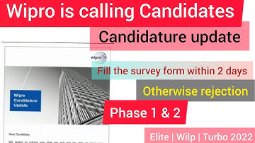 Wipro Candidature Update|Wipro sending joining survey|Wipro onboarding latest update |Elite phase1&2