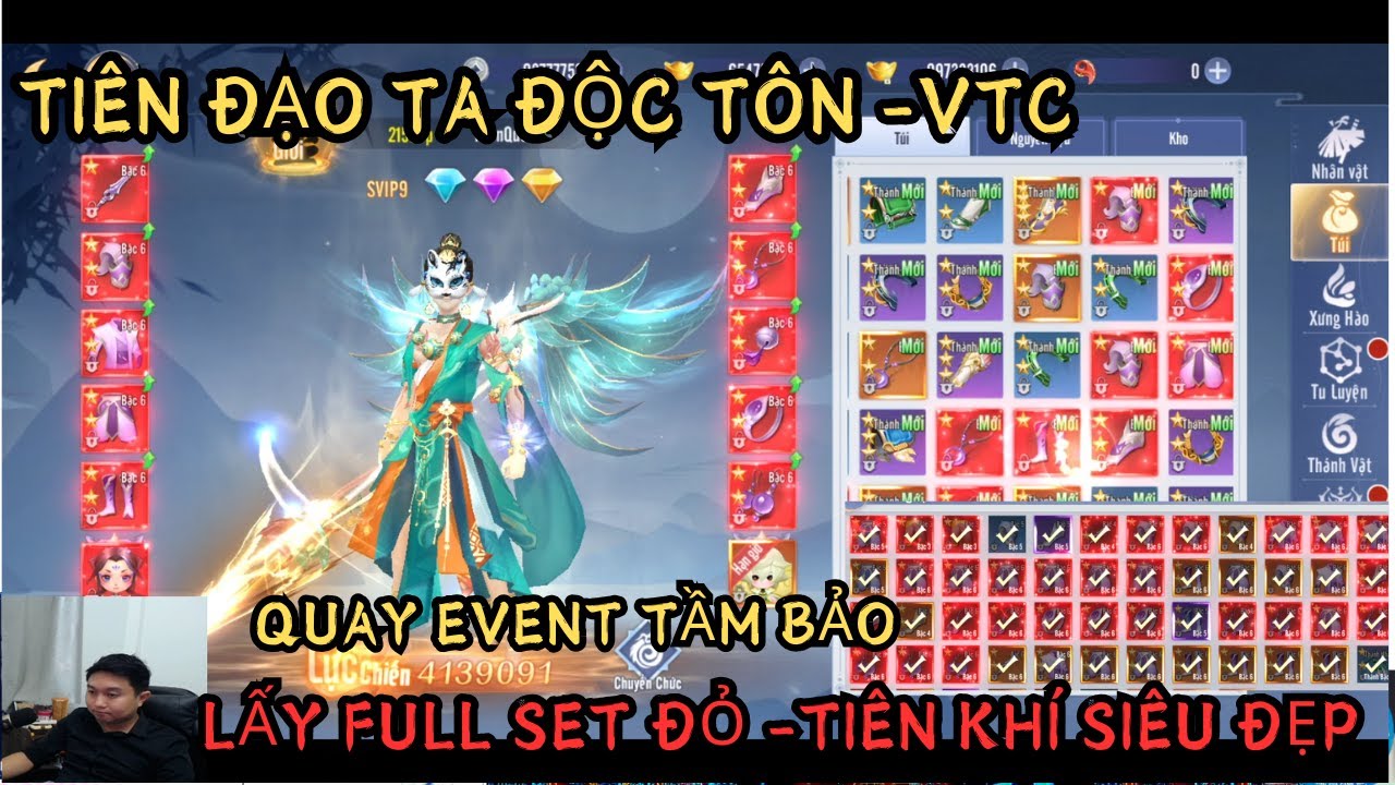 TIÊN ĐẠO TA ĐỘC TÔN VTC: QUAY EVENT TẦM BẢO - KIẾM FULL SET ĐỎ VÀ TIÊN KHÍ -HIỆU ỨNG SIÊU KHỦNG