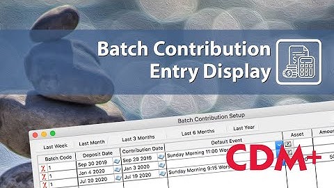 Batch Contribution Entry Display in CDM+ Contributions