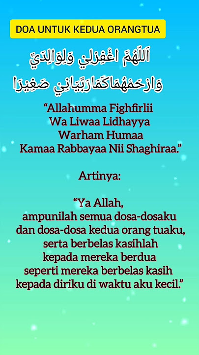 Bacaan Doa Untuk Kedua Orangtua#wajib