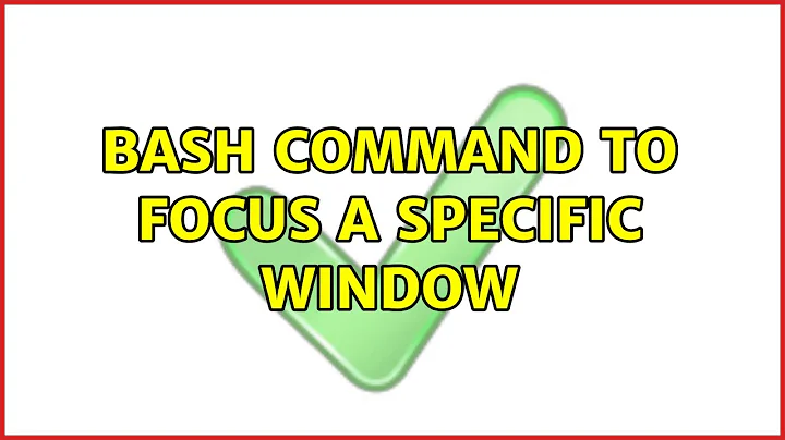 Bash command to focus a specific window (3 Solutions!!)