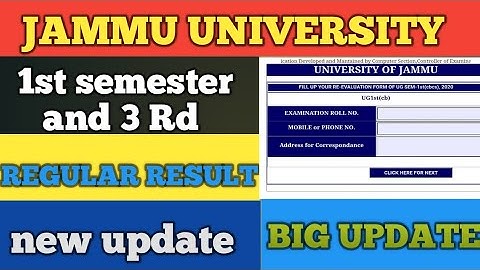 jammu University 1st & 3rd semester result || private re-evaluation form start ||