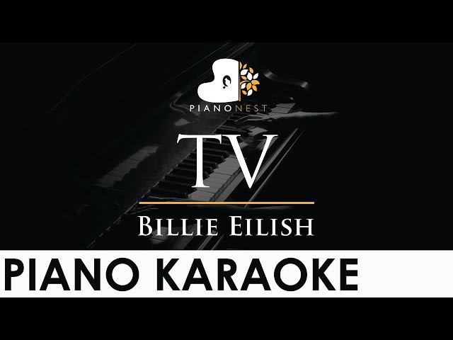 Billie Eilish - TV - Piano Karaoke Instrumental Cover with Lyrics class=