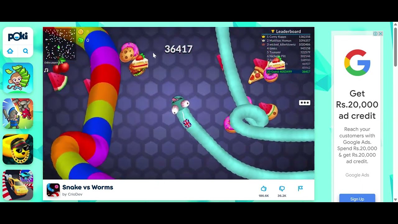 Worms Zone - Play Worms Zone Game online at Poki 2