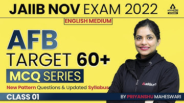 JAIIB Exam Nov 2022 | English Medium | AFB Target 60+ Series #1 |New Pattern Que & Updated Syllabus