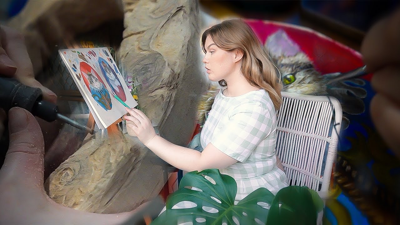I tried oil painting for the first time (and made my own frame!) - YouTube