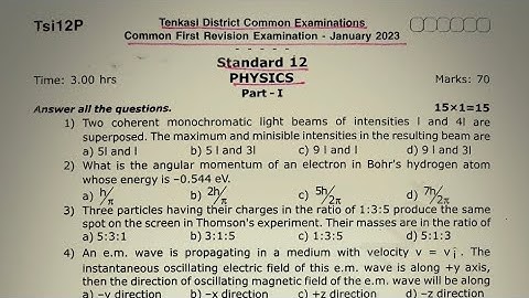 12th std physics first revision exam question paper 2023