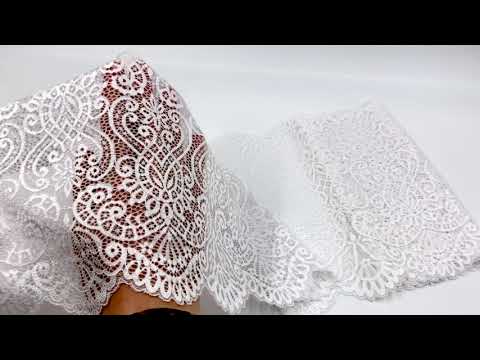 Видео: 03-251 Кружево эластичное 22 см, белый