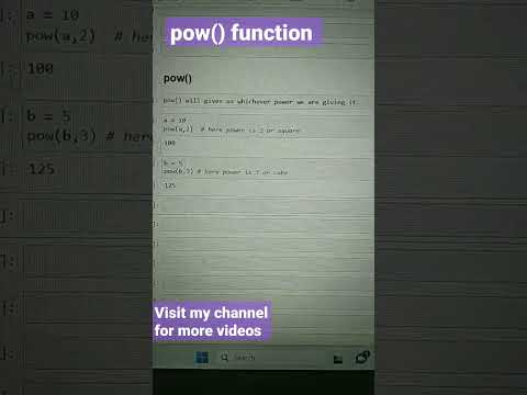 2.34 pow() function