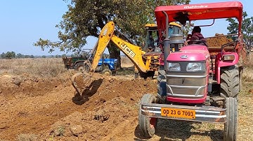 New JCB 3dx Ecoxcellence Backhoe Loader Loading Mud In Mahindra And Swaraj Tractors | Jcb Videos