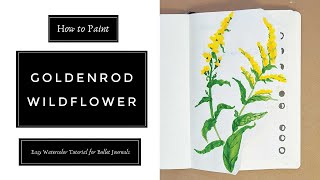 EASY WATERCOLOR TUTORIAL // How to Paint Goldenrod Botanical Tutorial