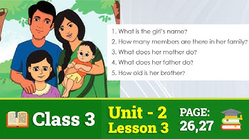 Class 3 English | Unit 2 | Lesson 3 | My family (Book 2025)