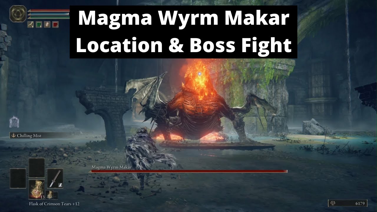Elden Ring   Magma Wyrm Makar Location  Boss Fight  Rewards