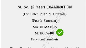 2019 Cdlu MSc Mathematics 4th Sem Functional Analysis Question Paper