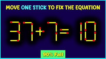 Matchstick puzzle with answer | Math puzzle game | Fix The Equation by moving 1 stick | Improve IQ