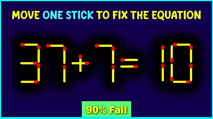 Matchstick puzzle with answer | Math puzzle game | Fix The Equation by moving 1 stick | Improve IQ