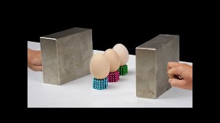 Double Monster Magnets VS 3 Eggs in Slow Motion [ Satisfaction 130% ]