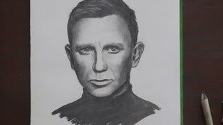 Рисунок Дэниел Крэйг (Джеймс Бонд агент 007) Drawing James Bond (Daniel Craig)