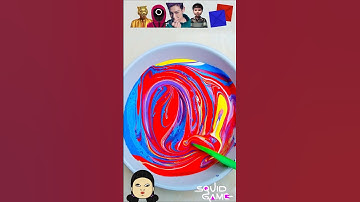 guess the mixed color of squid game 2. #satisfying #squidgame #colormixing