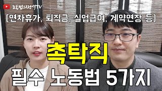 촉탁직 필수 노동법 이슈 5가지 / 연차휴가, 퇴직금, 실업급여, 계약연장 등