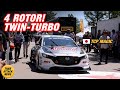 Mad mike in 4 rotor twinturbo mazda 3 pikes peak hill climb launch