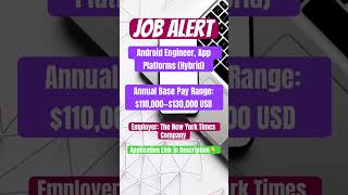 Job Alert: Android Engineer, App Platforms  New York, 🇺🇸      Department: Software Engineering