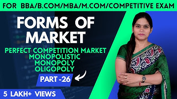 Forms Of Market | Perfect Competition Market | Imperfect Competition | Monopolistic | Monopoly