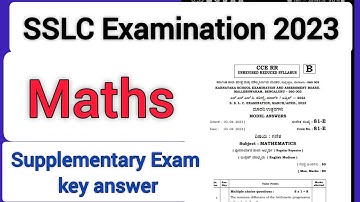 SSLC 2023 Maths Supplementary Exam question paper & key answer/class 10 math/ @smt.rekhabhaskar8721