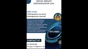 ISO 27001 Certification #Informationsecuritymanagementsystems #ISO27001 #royalimpactcertificationltd