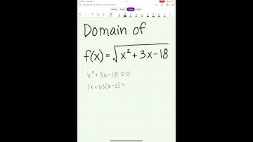 Find the domain of f(x)=sqrt(x^2+3x-18). #maths #domain #functions #mathproblems #algebra #sqrt