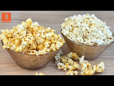 5 Minute Homemade Caramel Popcorn & Salted Popcorn Recipe by FoodBook